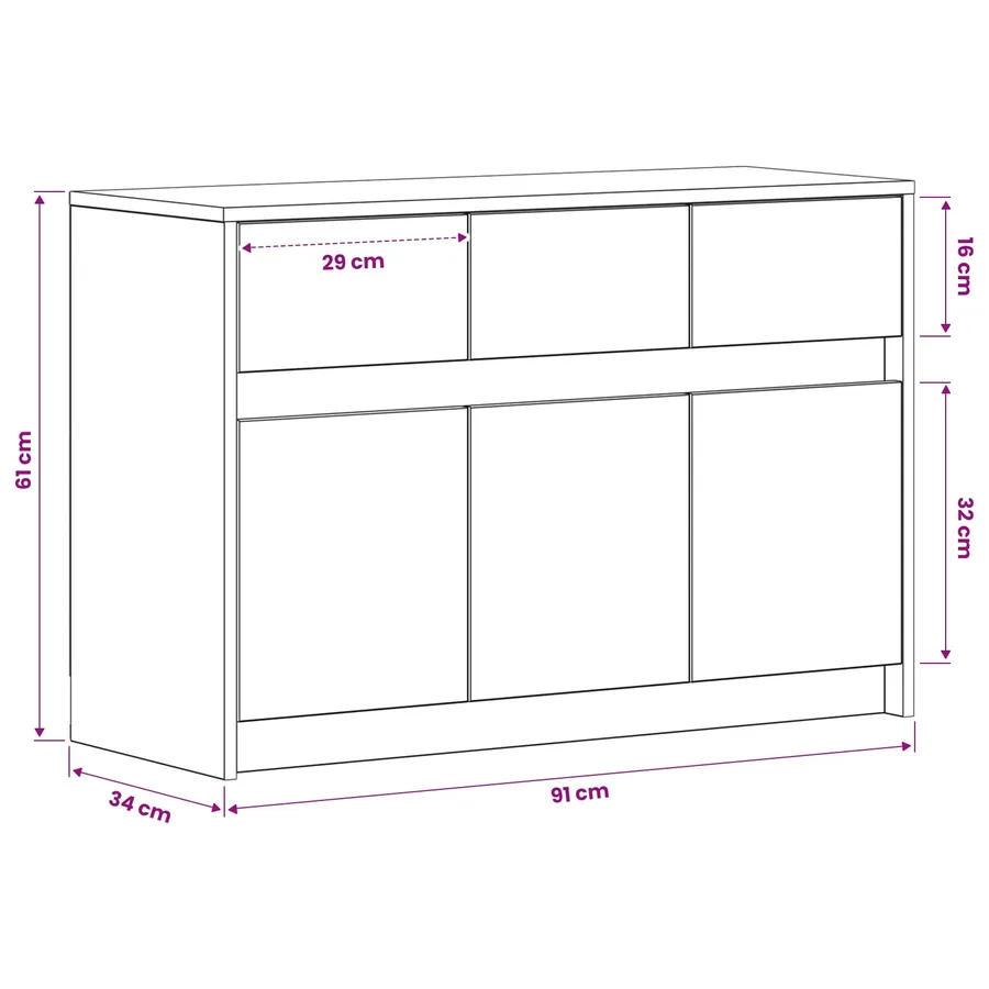 Meuble TV 91 x 34 x 61 cm Chêne artisanal Bois d'ingénierie - 12