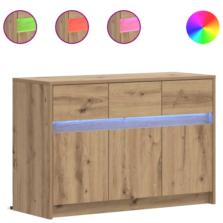 Meuble TV 91 x 34 x 61 cm Chêne artisanal Bois d'ingénierie - 2