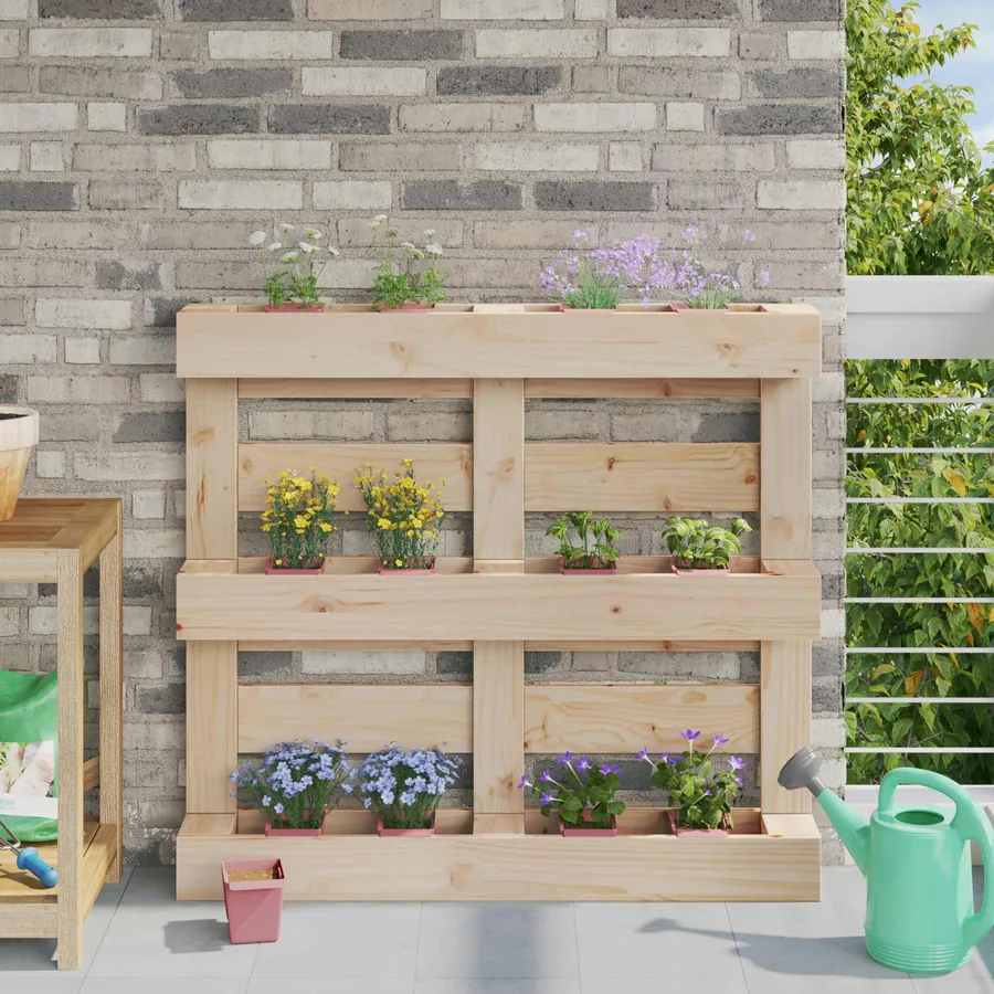 Caisses à fleurs pour palettes Euro 12 pcs Marron
