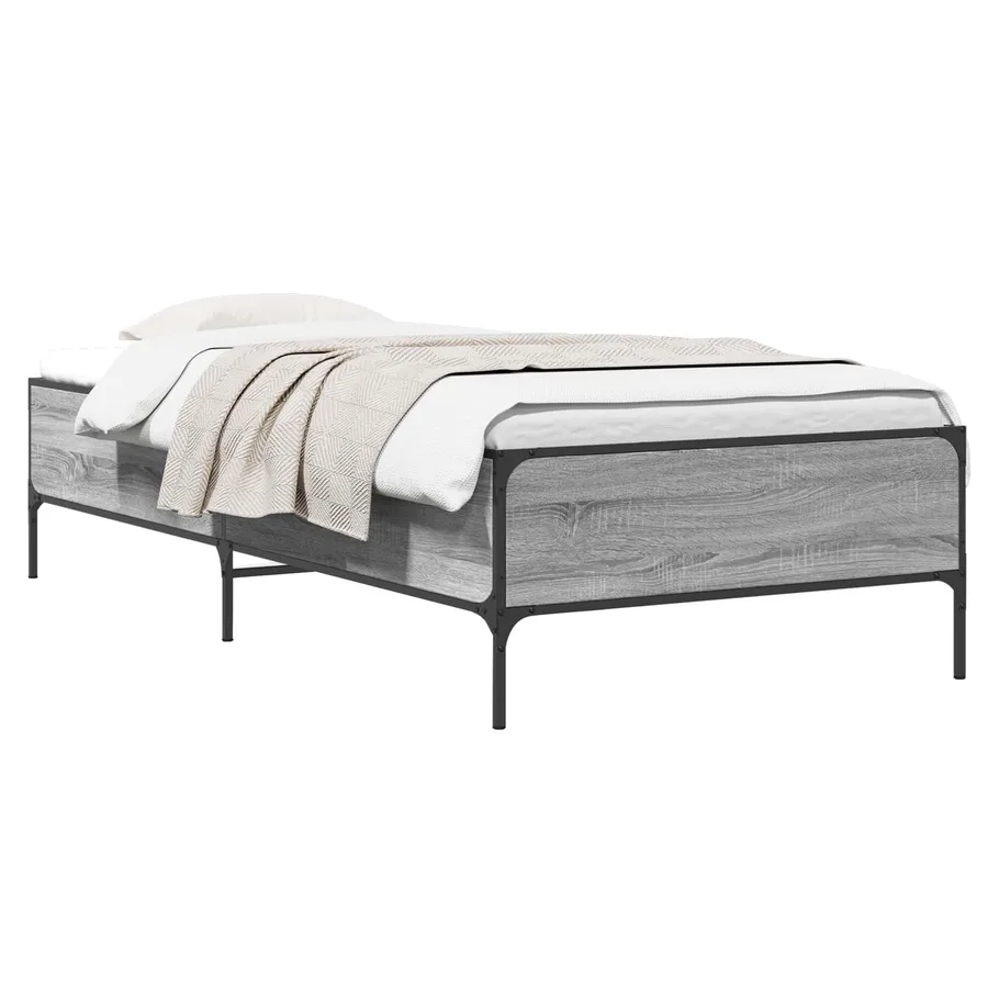 Cadre de lit Sonoma gris 80 x 200 cm Bois d'ingénierie - 2