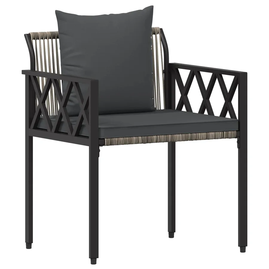 Ensemble de meubles d'extérieur 3 pcs Gris et Gris foncé - 4