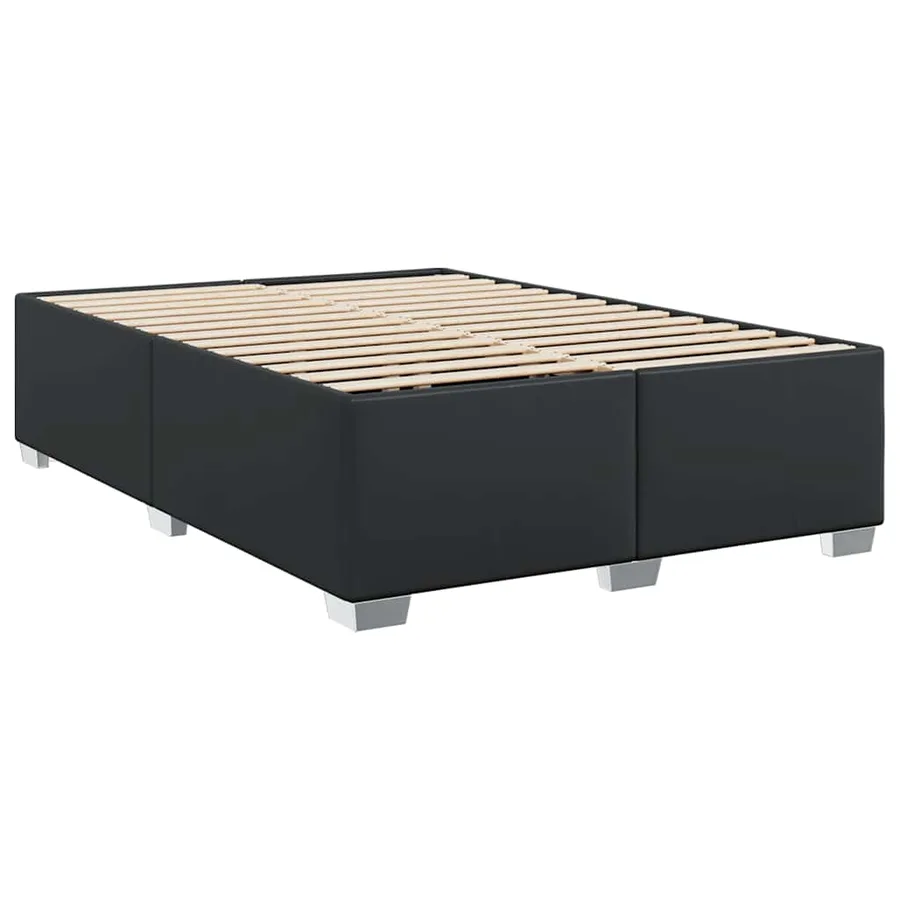 Cadre de lit sans matelas noir format Queen en similicuir - 3