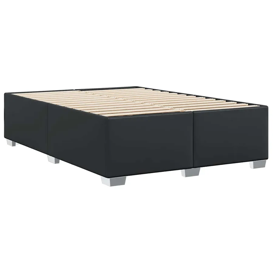 Cadre de lit sans matelas noir format Queen en similicuir - 6