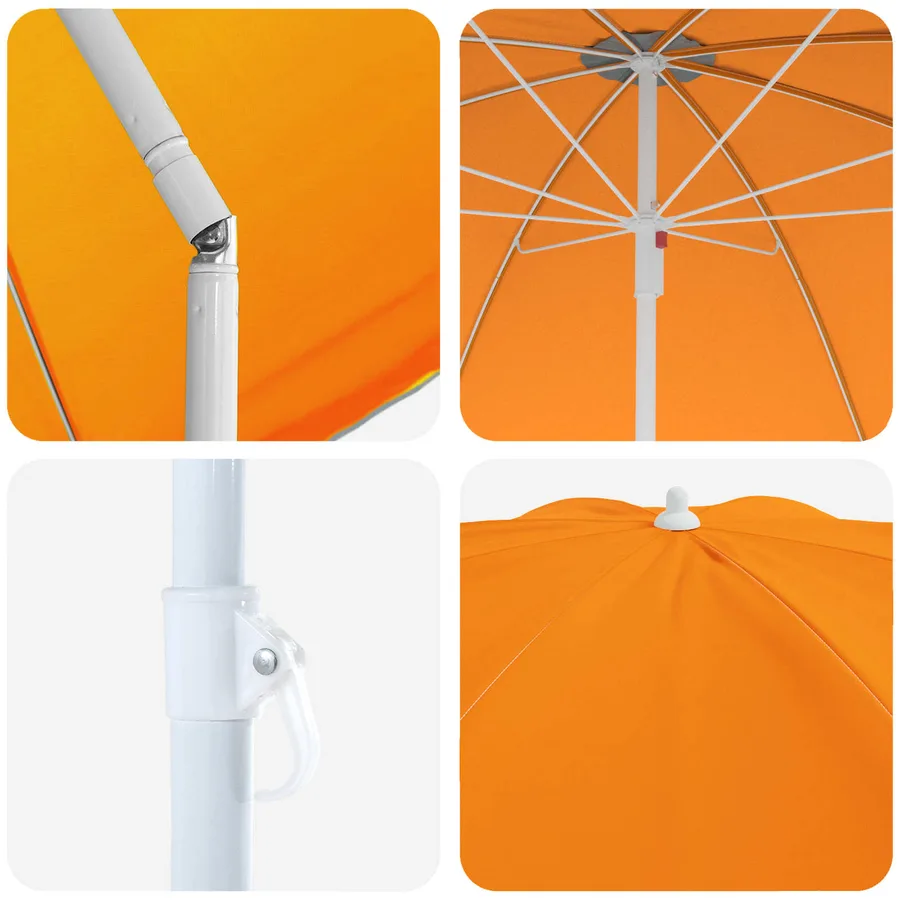 Parasol de jardin 160 cm polyester 170T Orange - 4