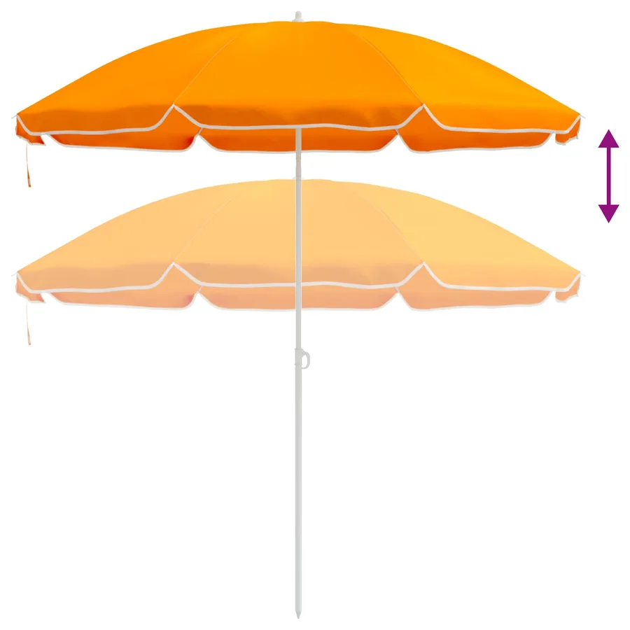 Parasol de jardin 160 cm polyester 170T Orange - 5