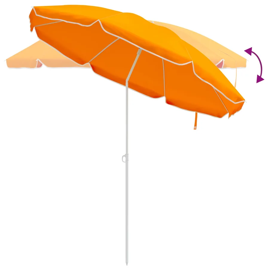 Parasol de jardin 160 cm polyester 170T Orange - 6