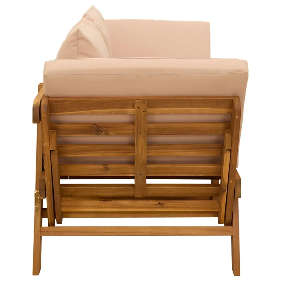Banc de jardin 3 en 1 avec coussins Bois d'Acacia Massif - 7