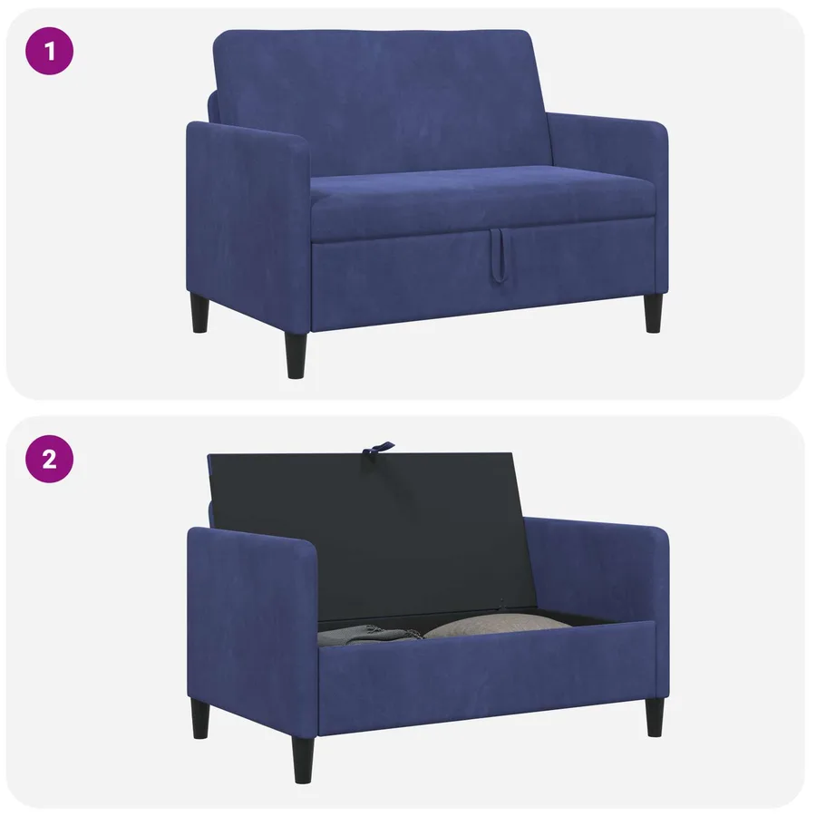 Sofa avec rangement Bleu police 122 x 78 x 87 cm Polyester - 6