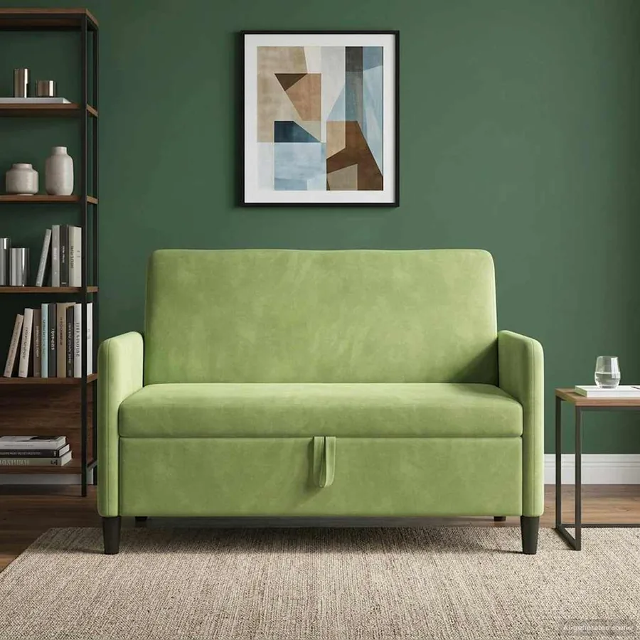 Sofa avec rangement Vert clair 122 x 78 x 87 cm Polyester