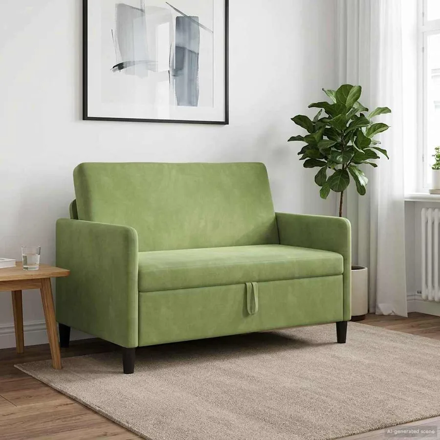 Sofa avec rangement Vert clair 122 x 78 x 87 cm Polyester - 3