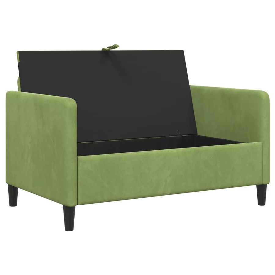 Sofa avec rangement Vert clair 122 x 78 x 87 cm Polyester - 4