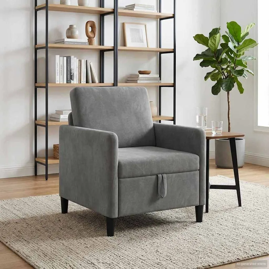 Sofa avec rangement Gris foncé 72 x 78 x 87 cm Polyester