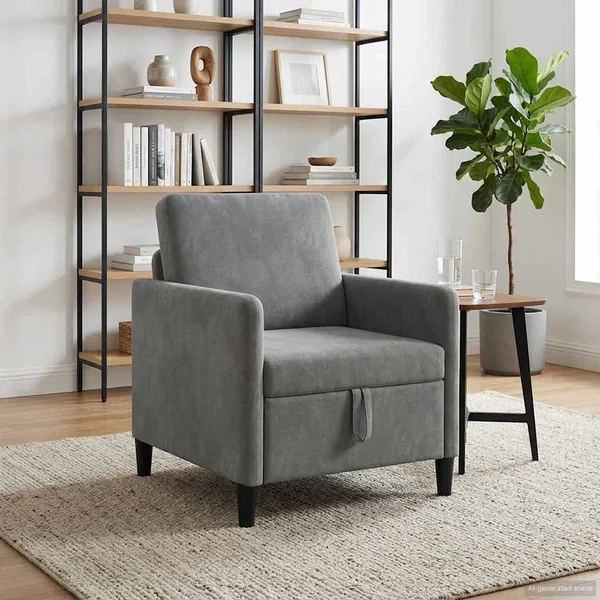 Sofa avec rangement Gris foncé 72 x 78 x 87 cm Polyester
