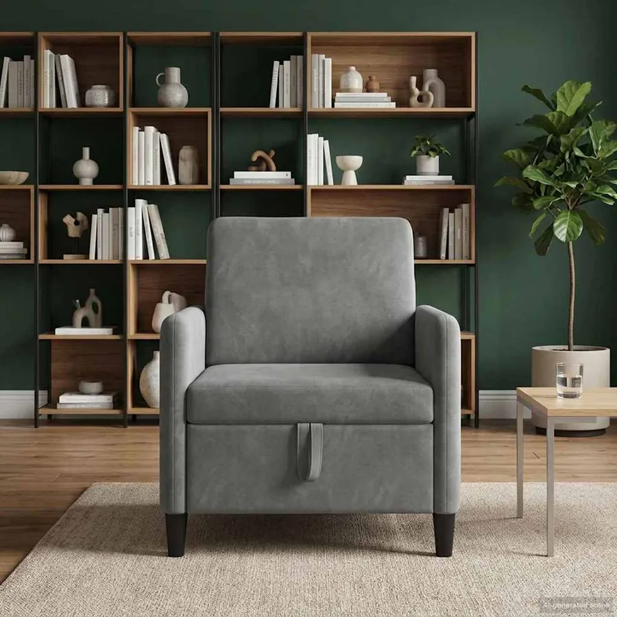 Sofa avec rangement Gris foncé 72 x 78 x 87 cm Polyester - 3