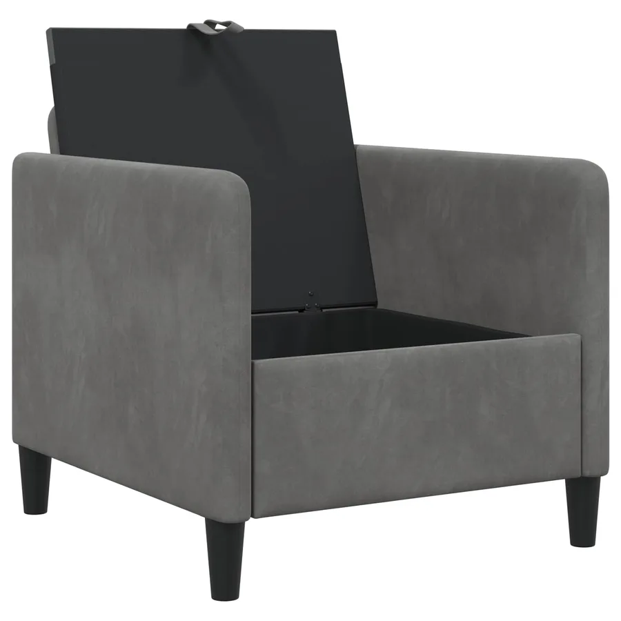 Sofa avec rangement Gris foncé 72 x 78 x 87 cm Polyester - 4