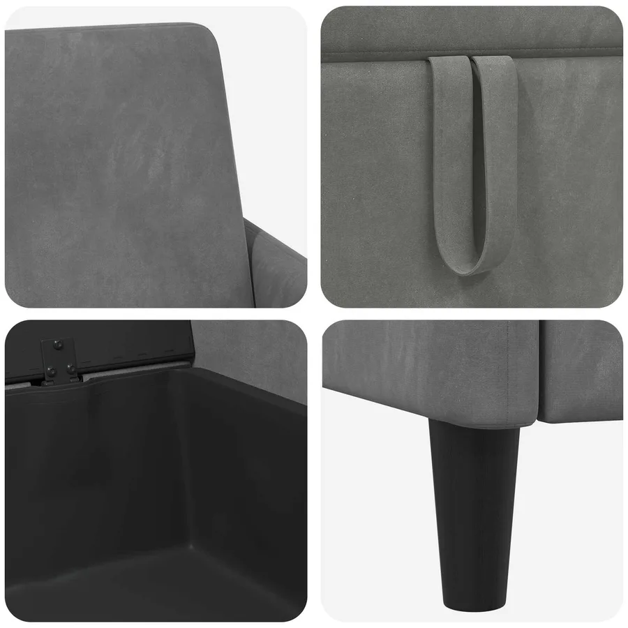 Sofa avec rangement Gris foncé 72 x 78 x 87 cm Polyester - 7