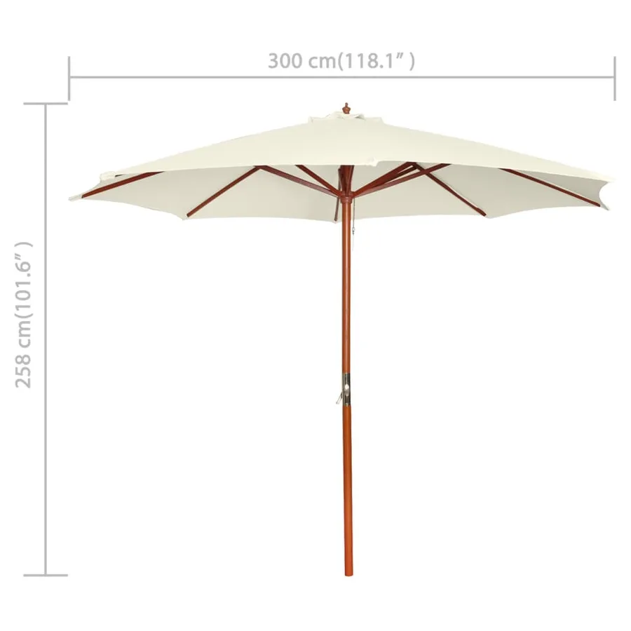 Parasol 300x258 cm Blanc sable - 7