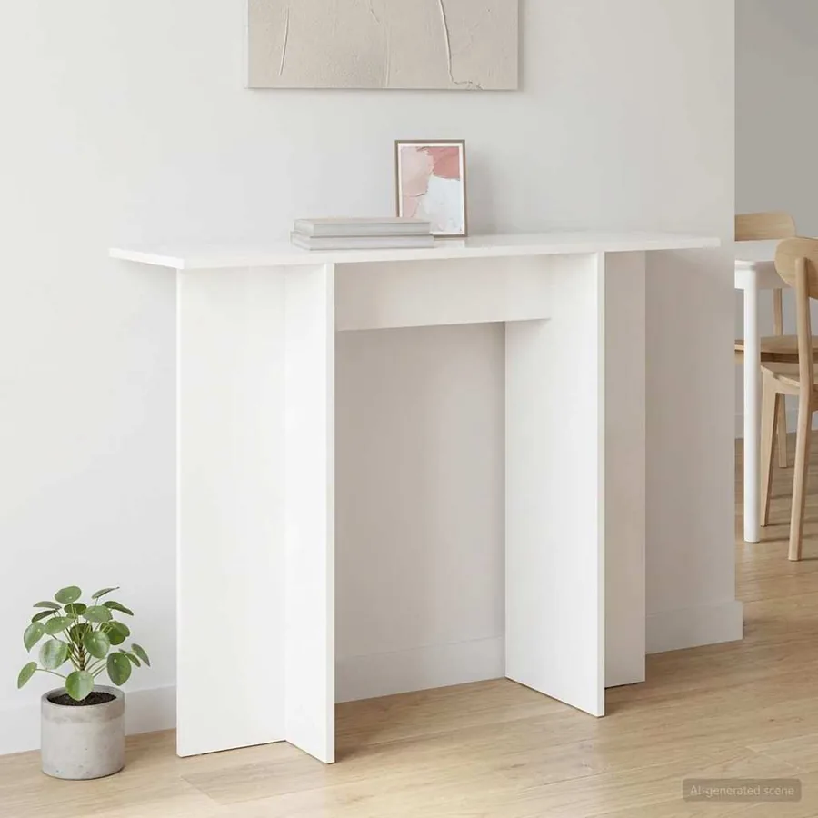 Table console Blanc 100 x 30 x 75 cm Bois d'ingénierie