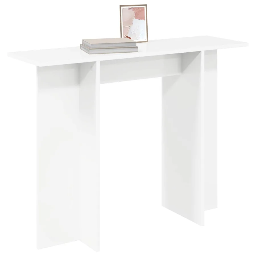 Table console Blanc 100 x 30 x 75 cm Bois d'ingénierie - 3
