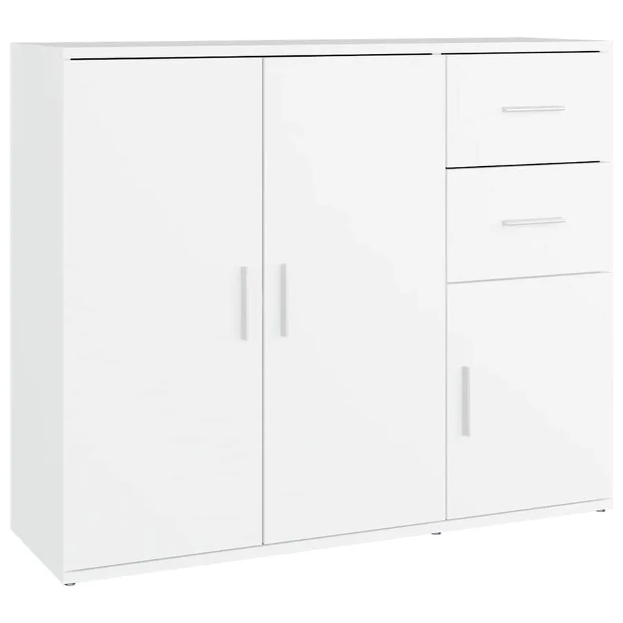Buffet Blanc 91x29,5x75 cm Bois d'ingénierie - 2
