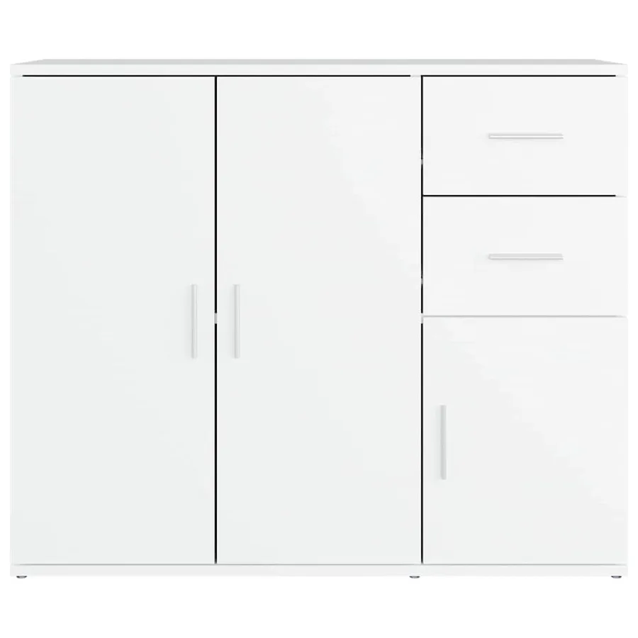 Buffet Blanc 91x29,5x75 cm Bois d'ingénierie - 6