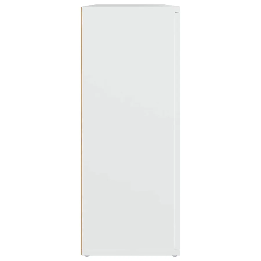 Buffet Blanc 91x29,5x75 cm Bois d'ingénierie - 7