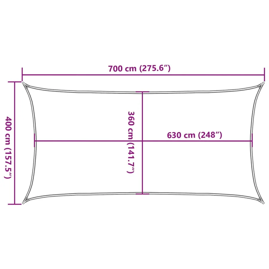 Voile d'ombrage 160 g/m² Anthracite 4x7 m PEHD - 10