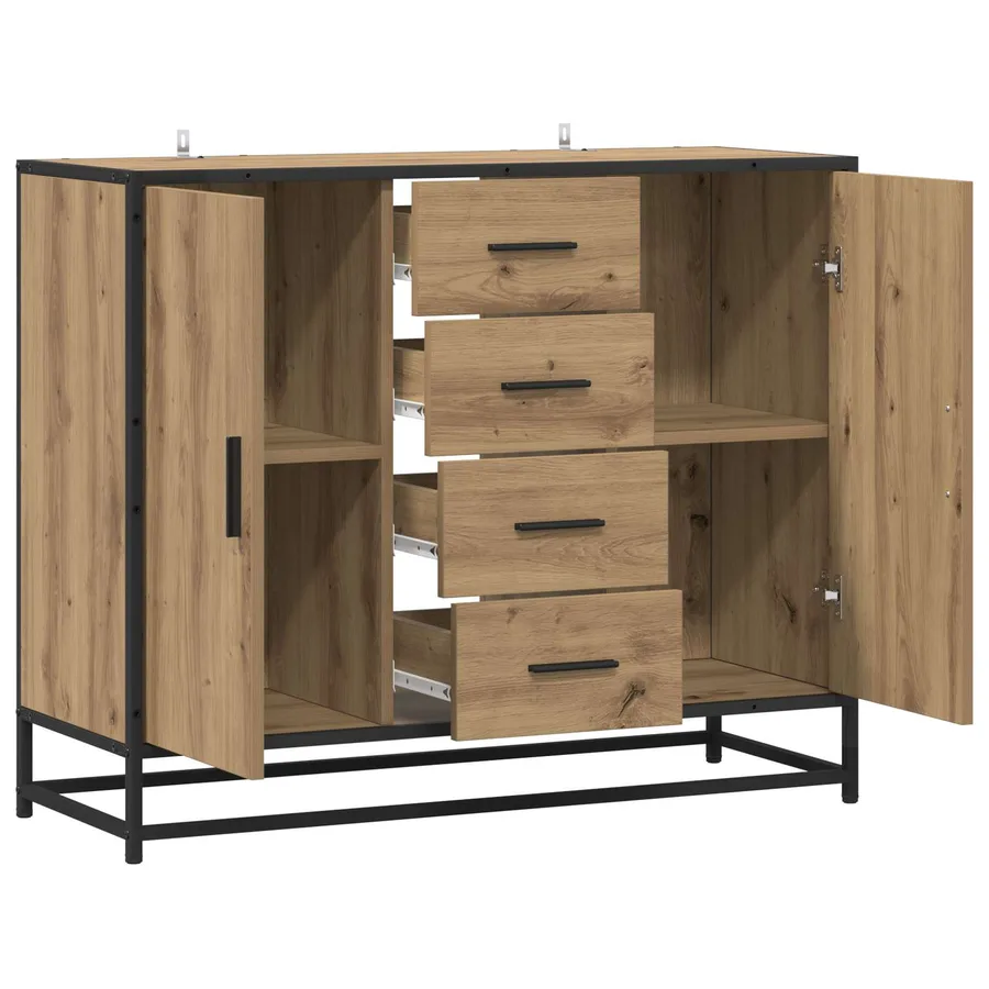Buffet Chêne artisanal 92 x 35 x 76 cm Bois d'ingénierie - 3