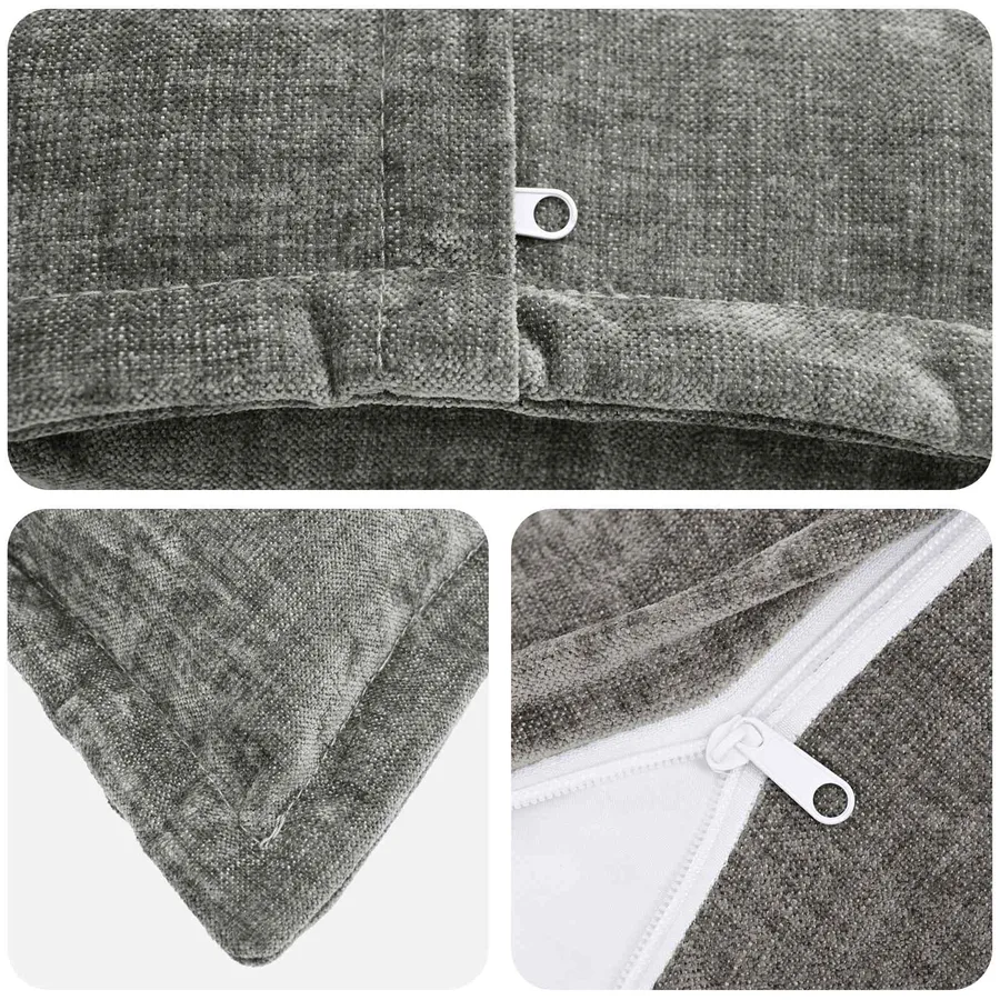 Housse de coussin 12 pcs HOUTEN Gris foncé 50 x 50 cm - 4