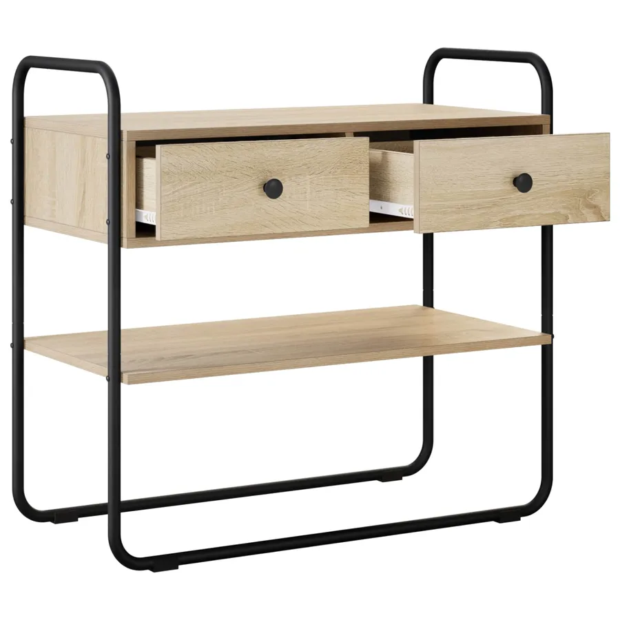 Table console Chêne Sonoma 100 x 40 x 75 cm Bois d'ingénierie - 4