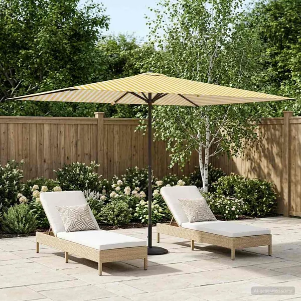 Parasol de jardin 200 x 300 cm Polyester Rectangulaire