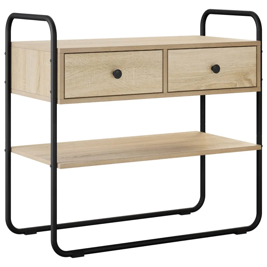 Table console Chêne Sonoma 80 x 40 x 75 cm Bois d'ingénierie - 2