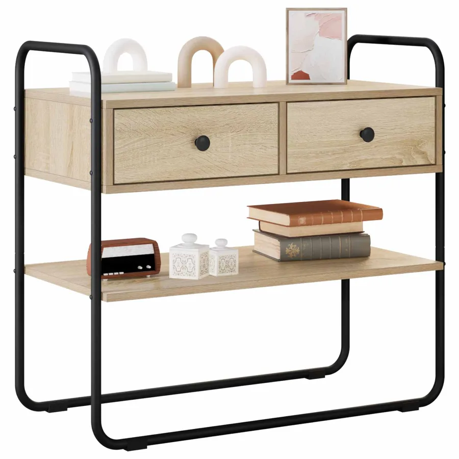 Table console Chêne Sonoma 80 x 40 x 75 cm Bois d'ingénierie - 3