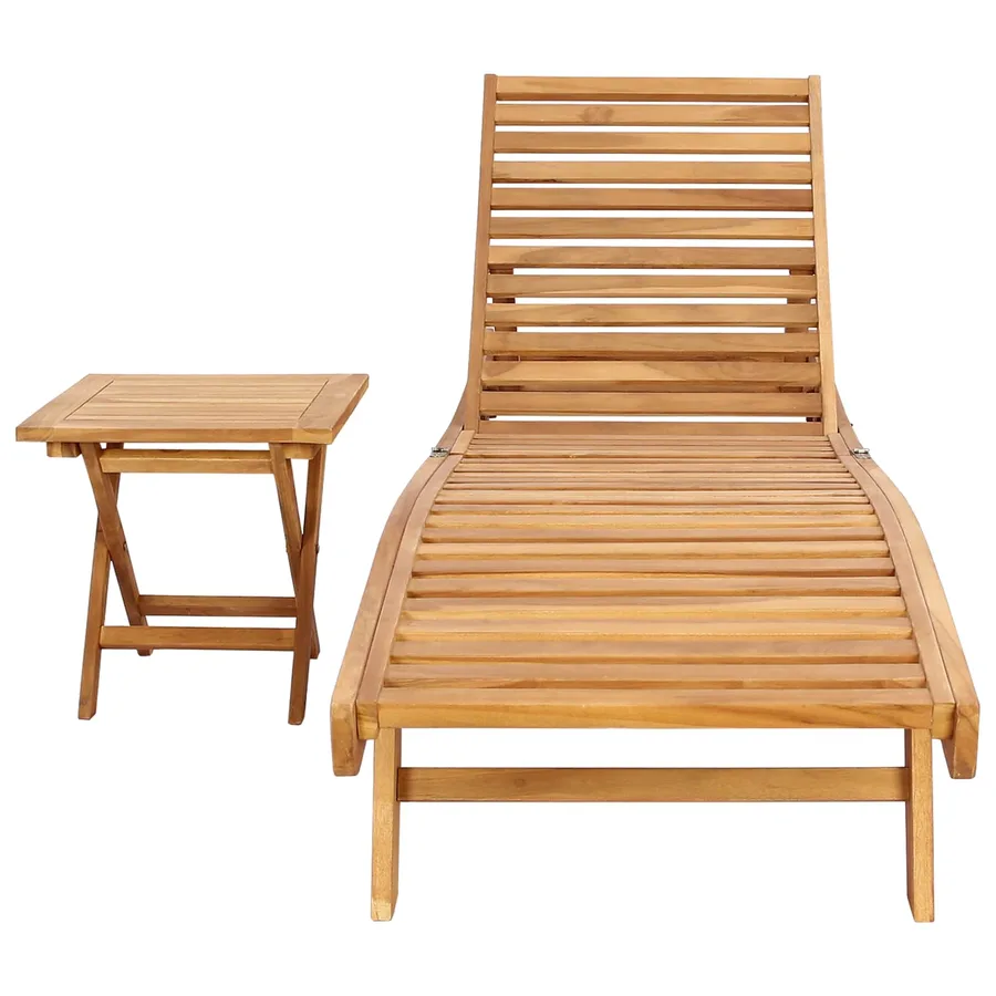 Transat 2 pcs Marron Bois de teck massif - 3