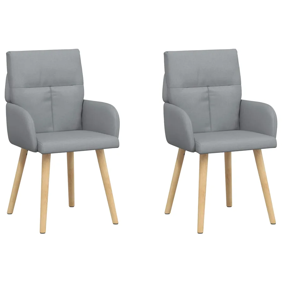Chaises de salle à manger 2 pcs Tissu Gris clair - 2