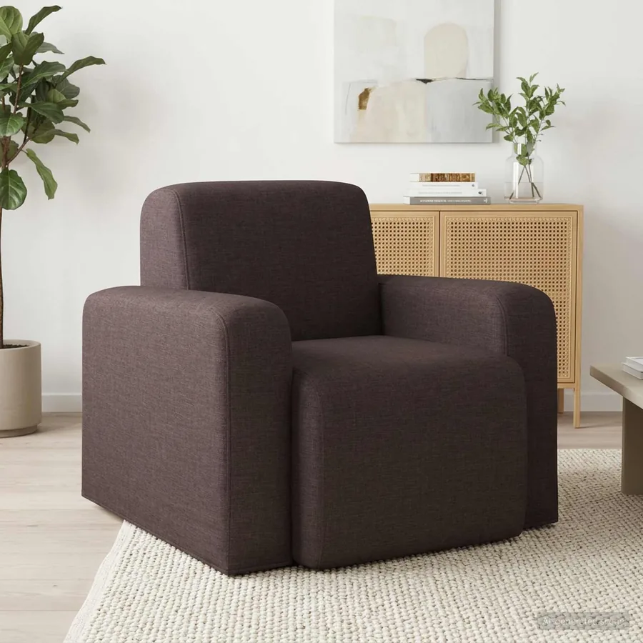 Fauteuil Marron foncé Tissu