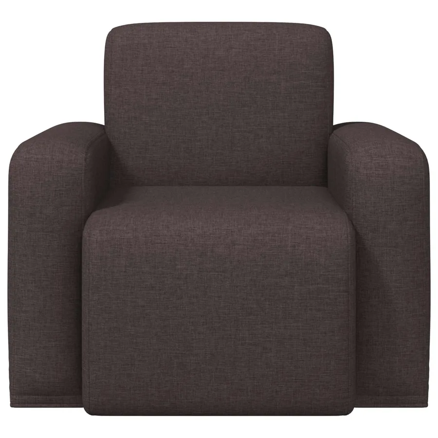 Fauteuil Marron foncé Tissu - 3