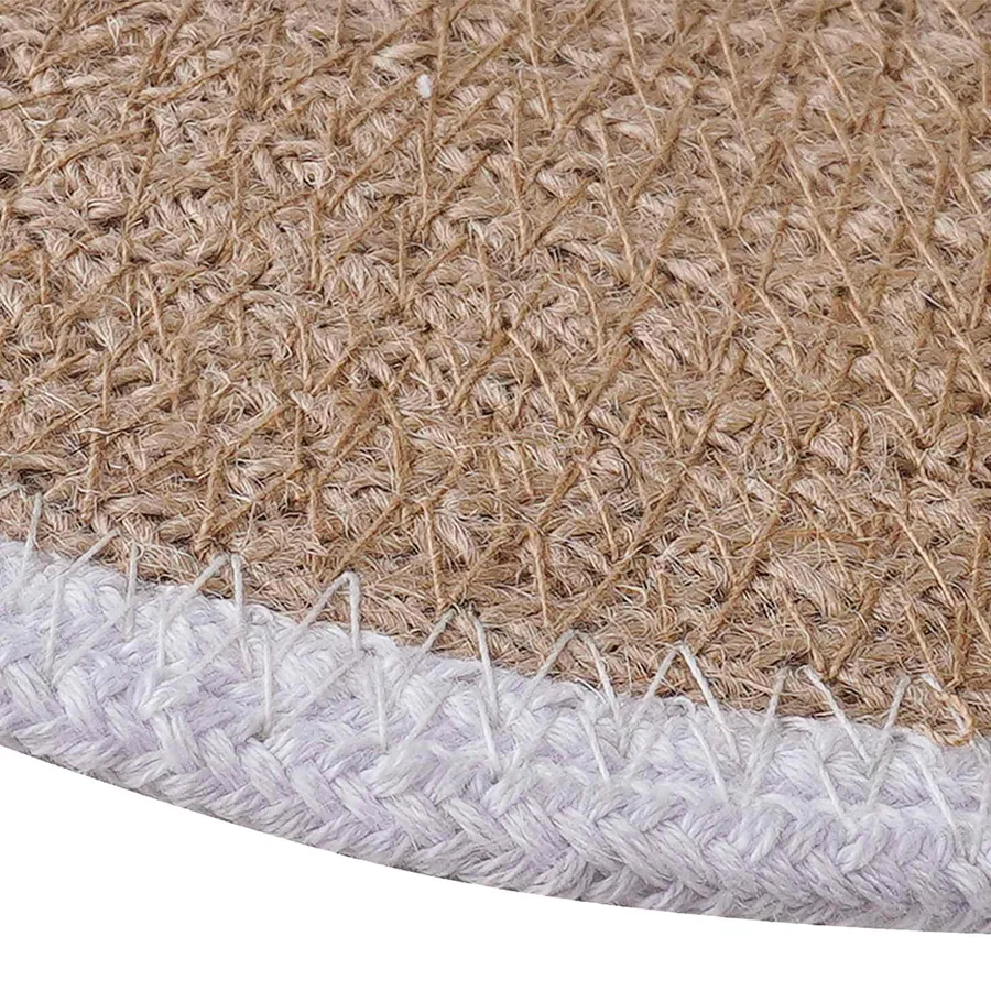 Placemets en jute 6 pcs Naturel et Blanc Ø 30 cm - 3
