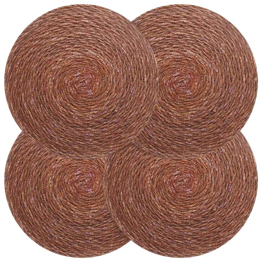 Dessous de verre en herbe marine 4 pcs Marron Ø 30 cm