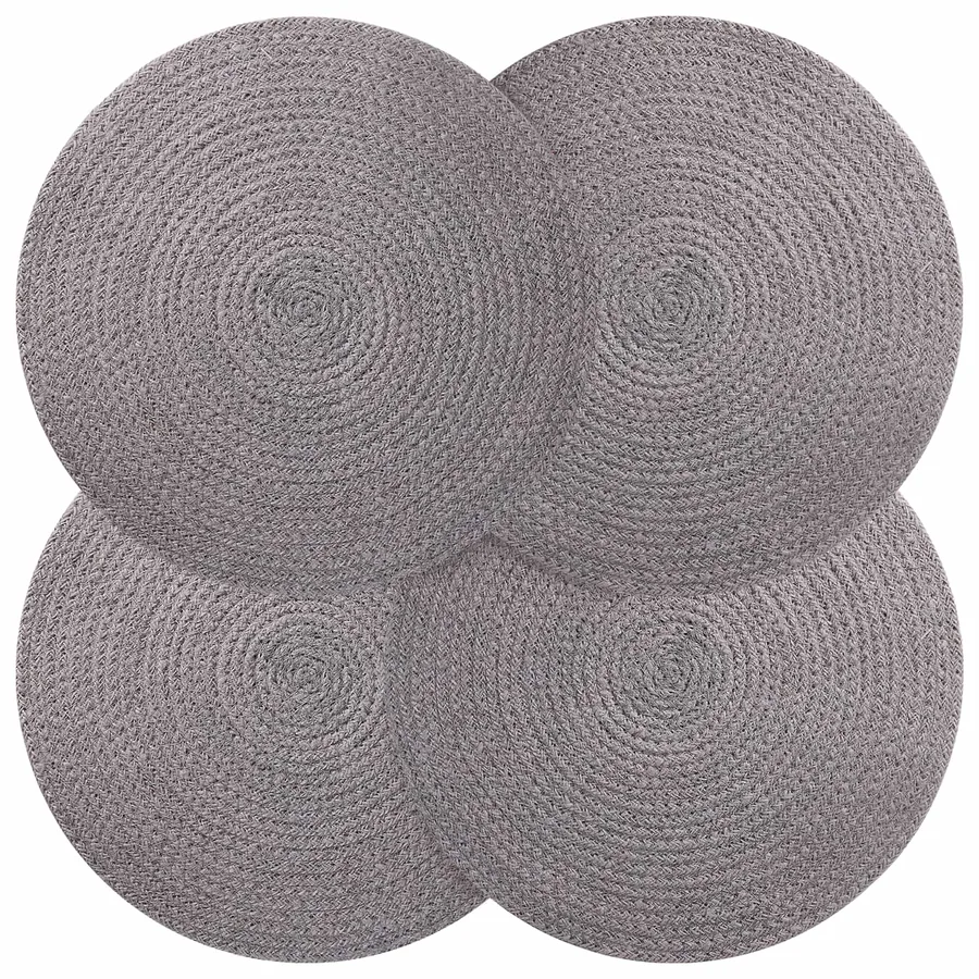 Placemets en jute 4 pcs Gris Ø 30 cm 100 % jute Tossa