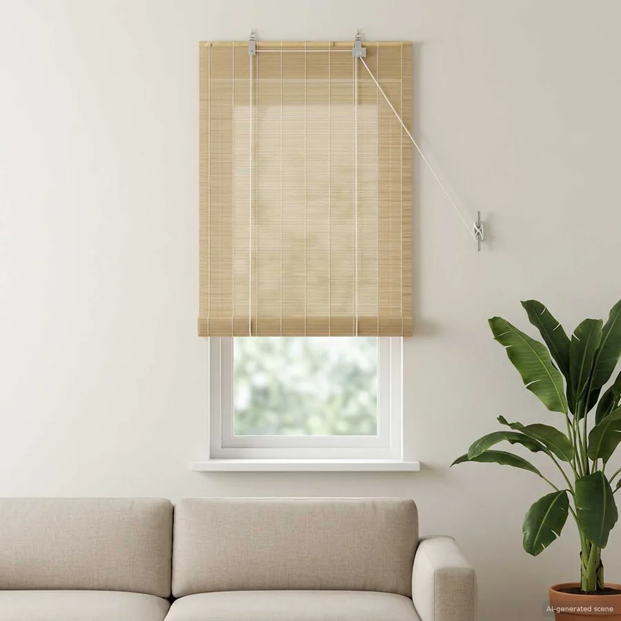 Store enrouleur Naturel 60 x 160 cm Bambou