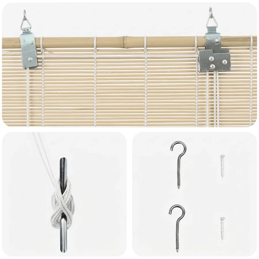 Store enrouleur Naturel 60 x 160 cm Bambou - 4
