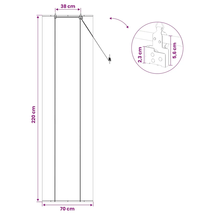 Store enrouleur Marron 70 x 220 cm Bambou - 7