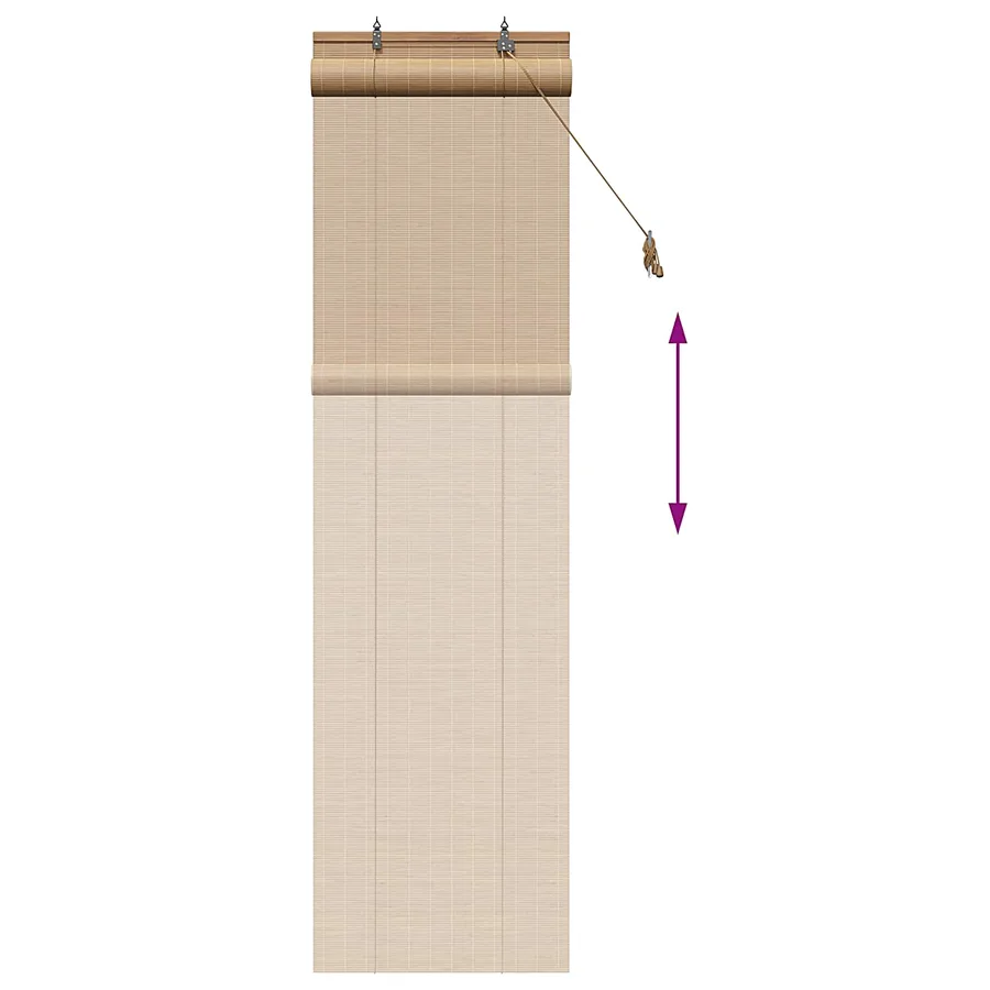 Store enrouleur Marron 50 x 220 cm Bambou - 6