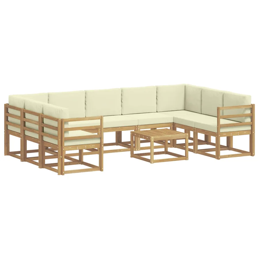 Ensemble de canapés d'extérieur 10 pcs Blanc et crème - 2