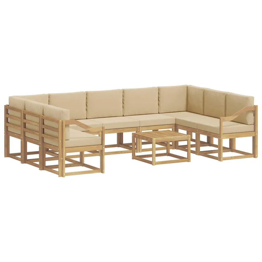 Ensemble de canapés d'extérieur 10 pcs Blanc et Beige - 2