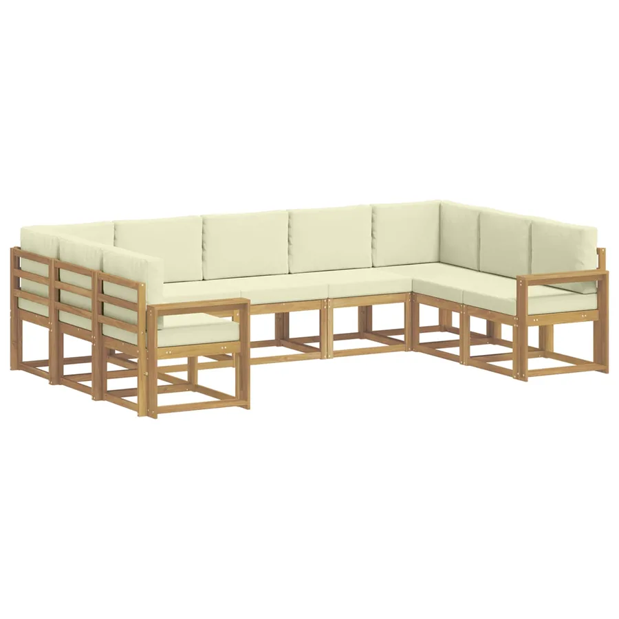 Ensemble de canapés d'extérieur 9 pcs Blanc et crème - 2