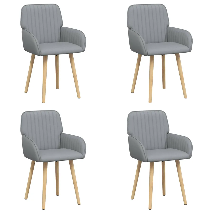 Chaises de salle à manger 4 pcs Tissu Gris clair - 2