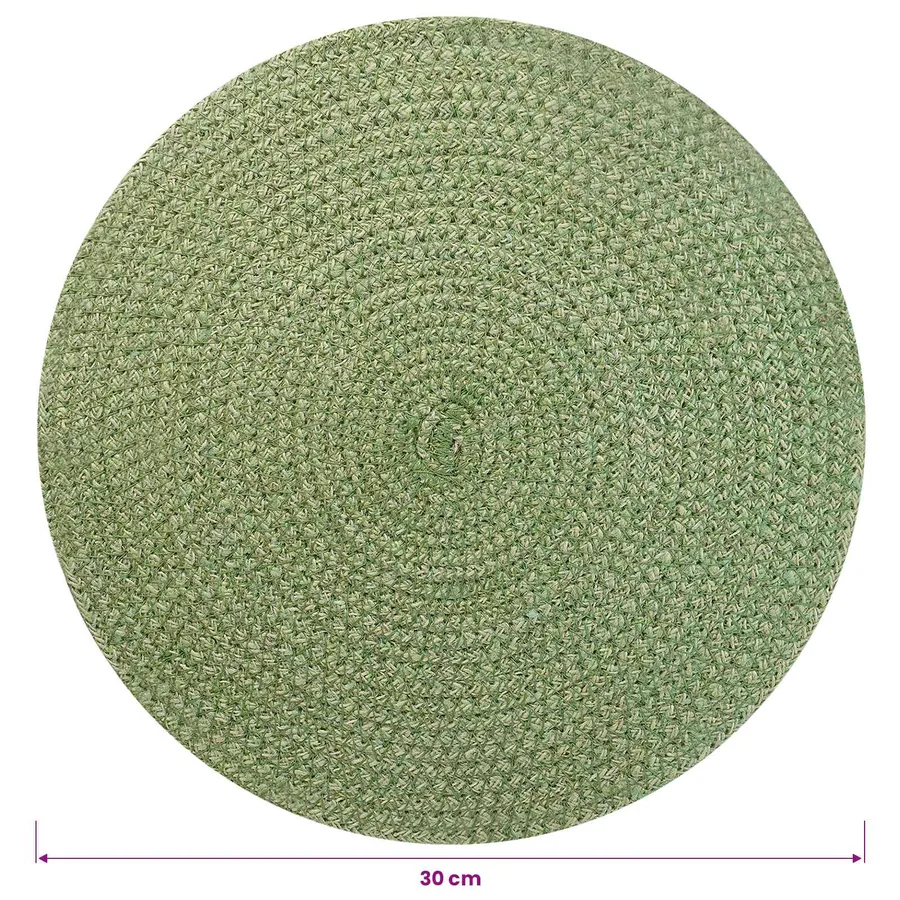 Placemets en jute 4 pcs Vert olive Ø 30 cm 100 % jute Tossa - 5