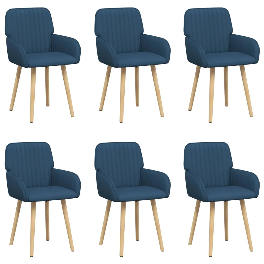 Chaises de salle à manger 6 pcs Tissu Bleu 56,5 x 50 x 87,5 cm - 2